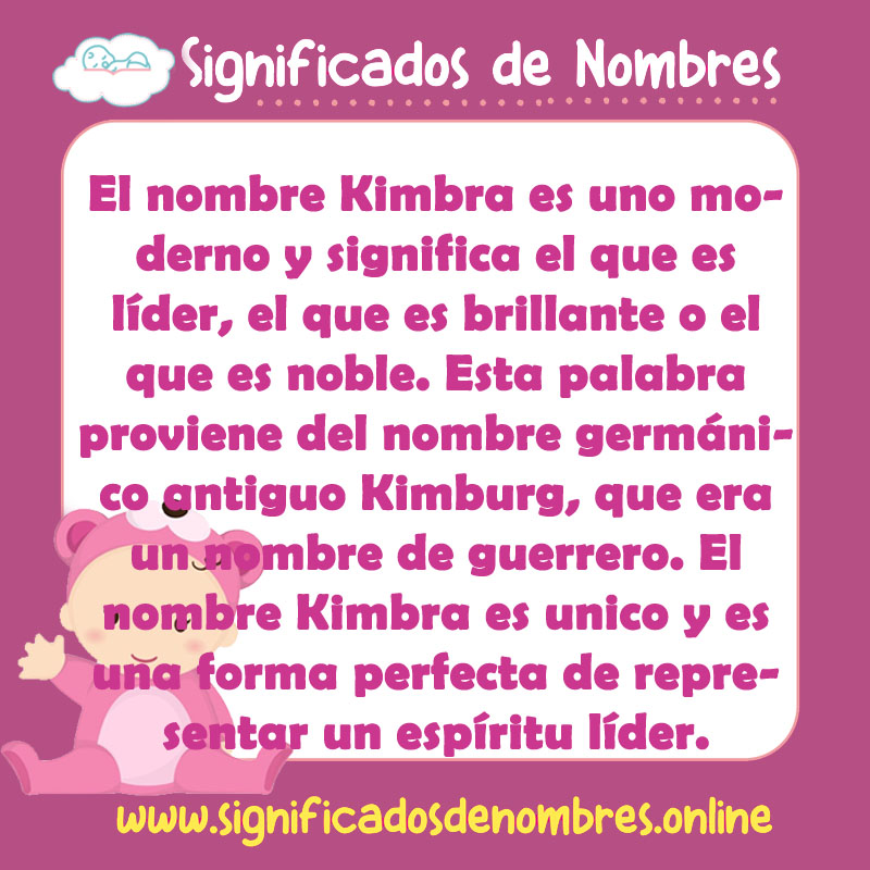 Significado y origen del nombre Kimbra