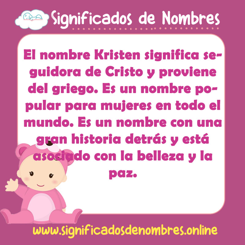 Significado y origen del nombre Kristen