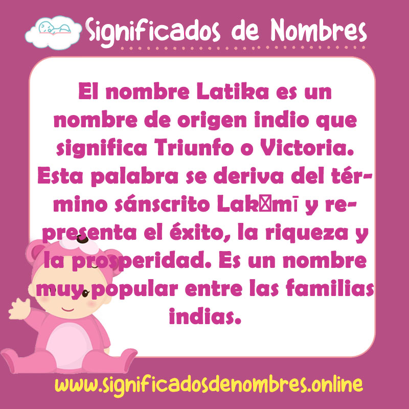 Significado y origen del nombre Latika
