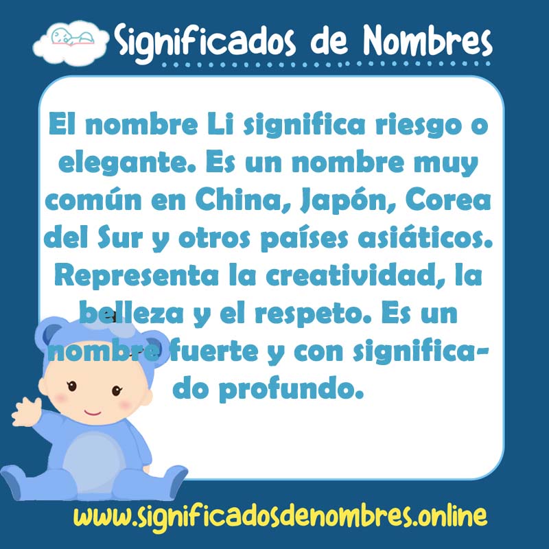 Significado y origen del nombre Li