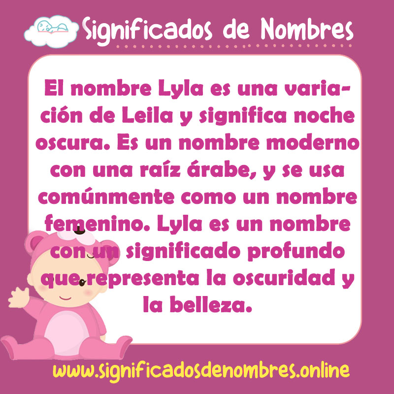 Significado y origen del nombre Lyla