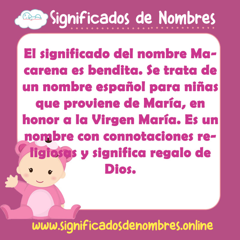 Significado y origen del nombre Macarena