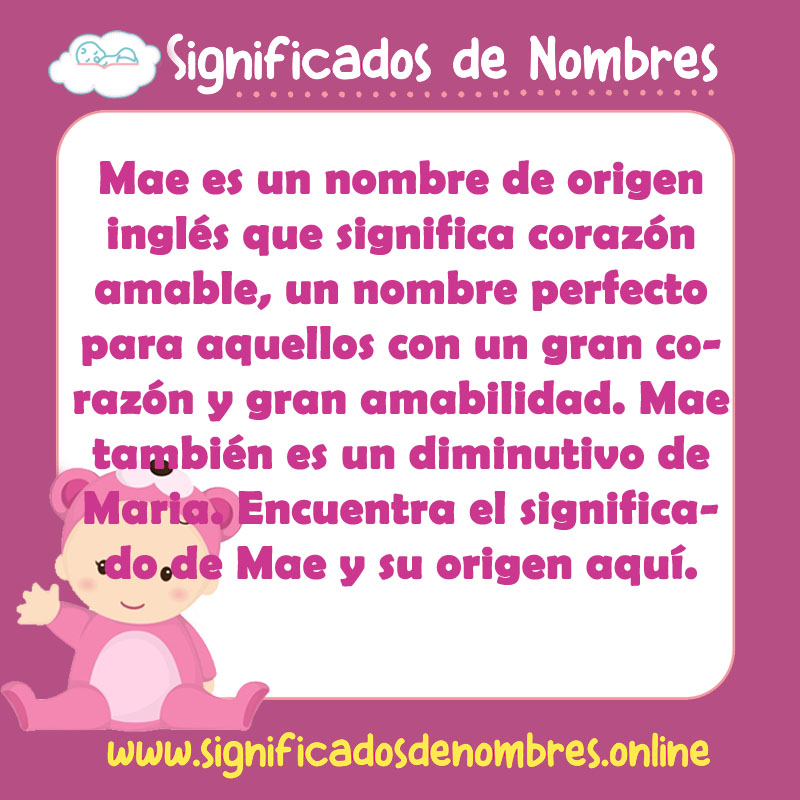 Significado y origen del nombre Mae