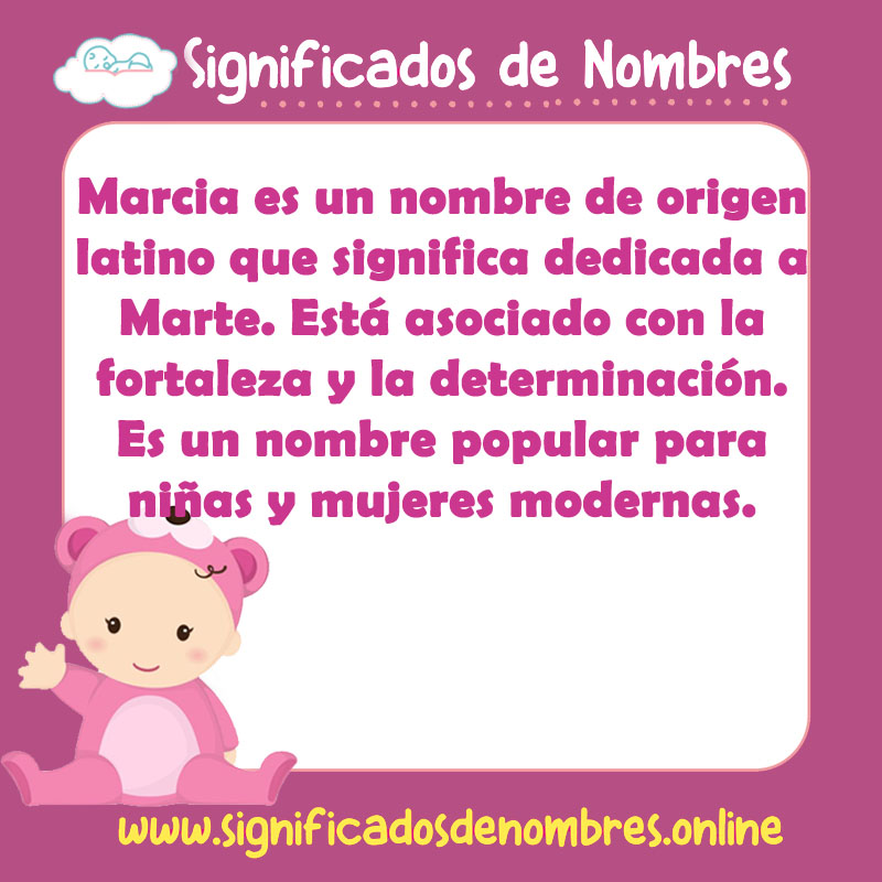 Significado y origen del nombre Marcia