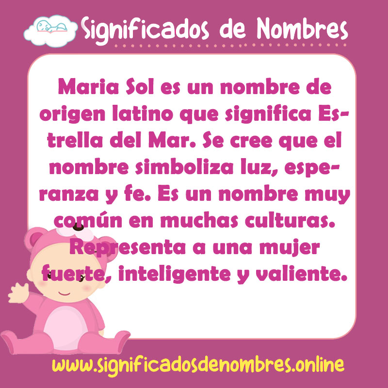 Significado y origen del nombre Maria Sol