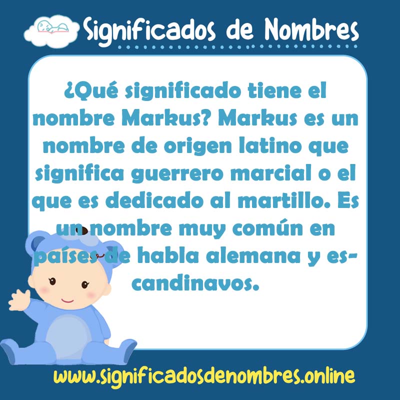Significado y origen del nombre Markus