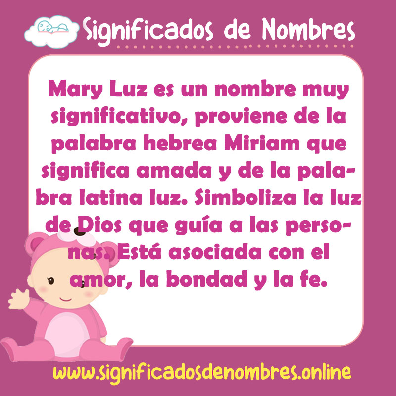 Significado y origen del nombre Mary Luz