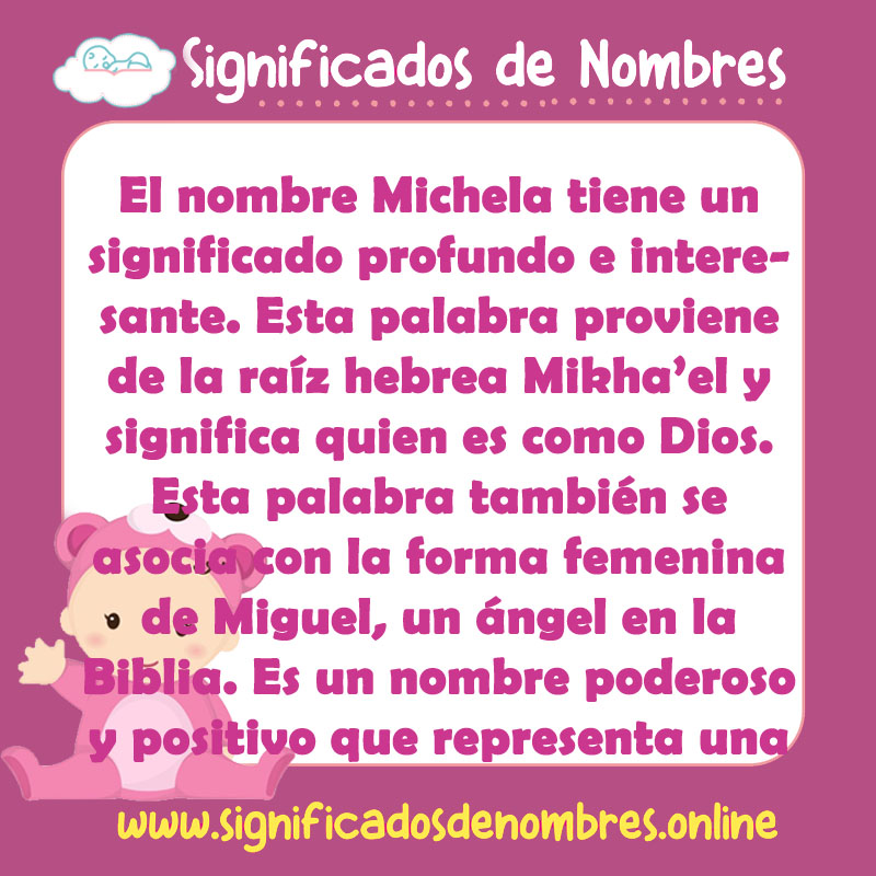Significado y origen del nombre Michela