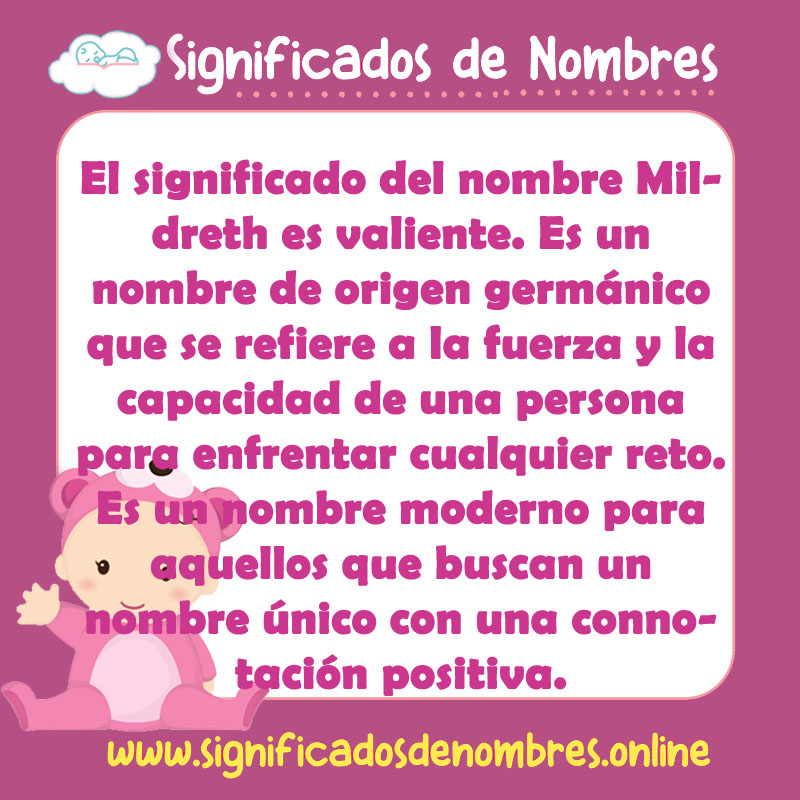 Significado y origen del nombre Mildreth