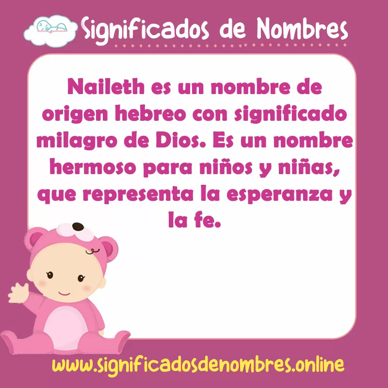 Significado y origen del nombre Naileth