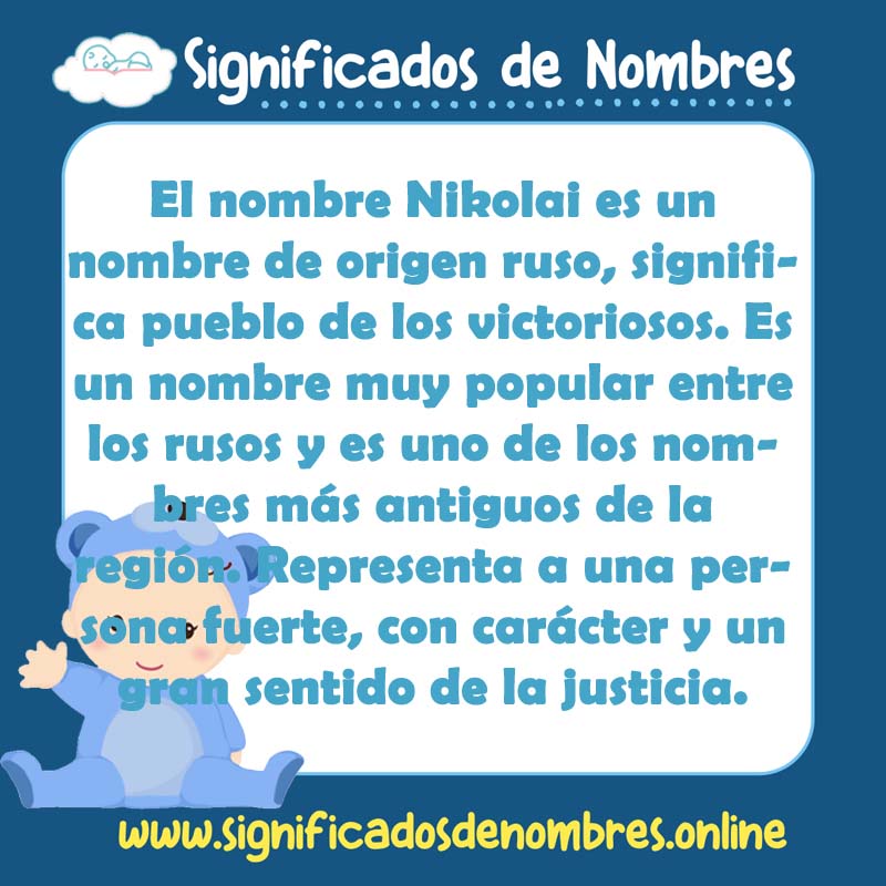 Significado y origen del nombre Nikolai