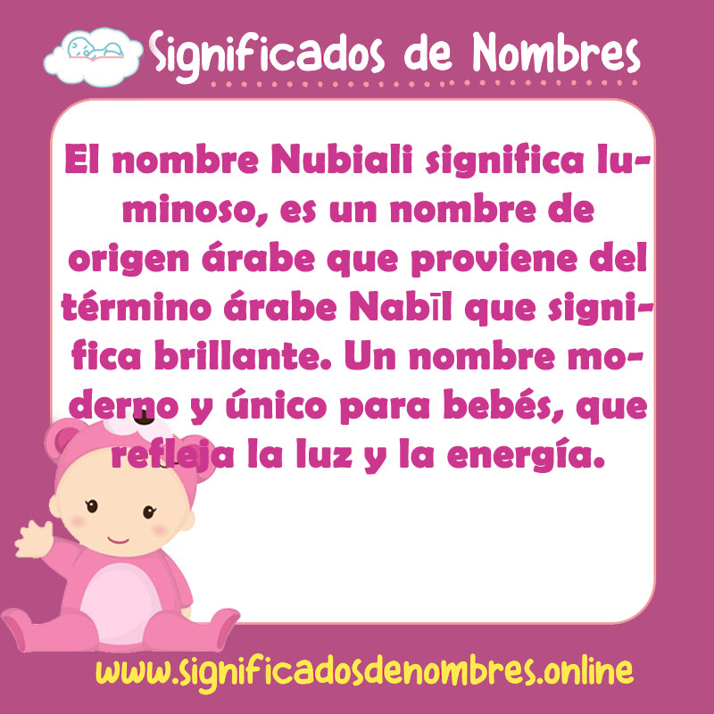 Significado y origen del nombre Nubiali