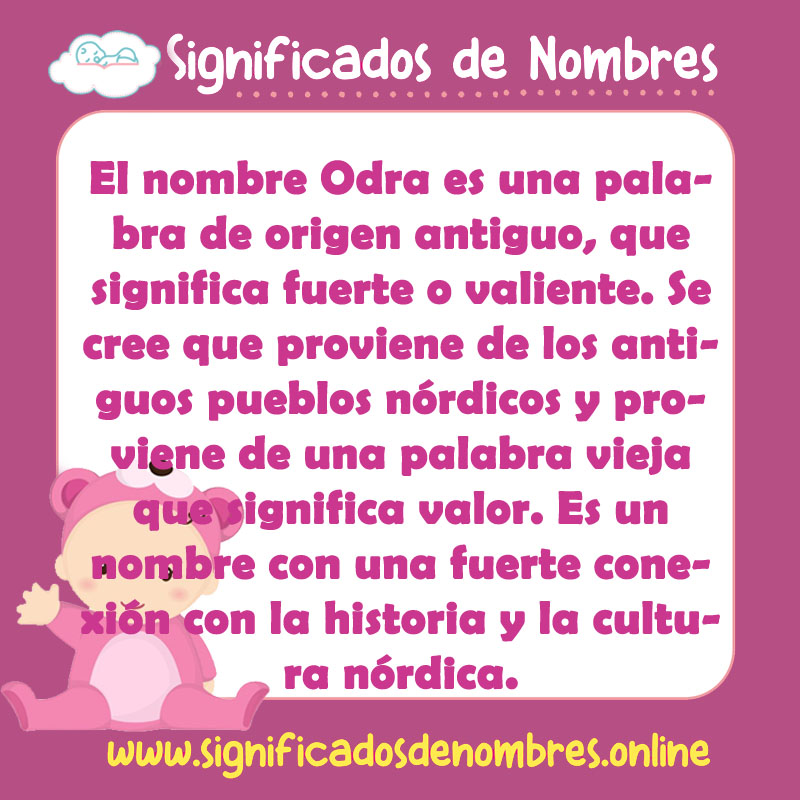 Significado y origen del nombre Odra