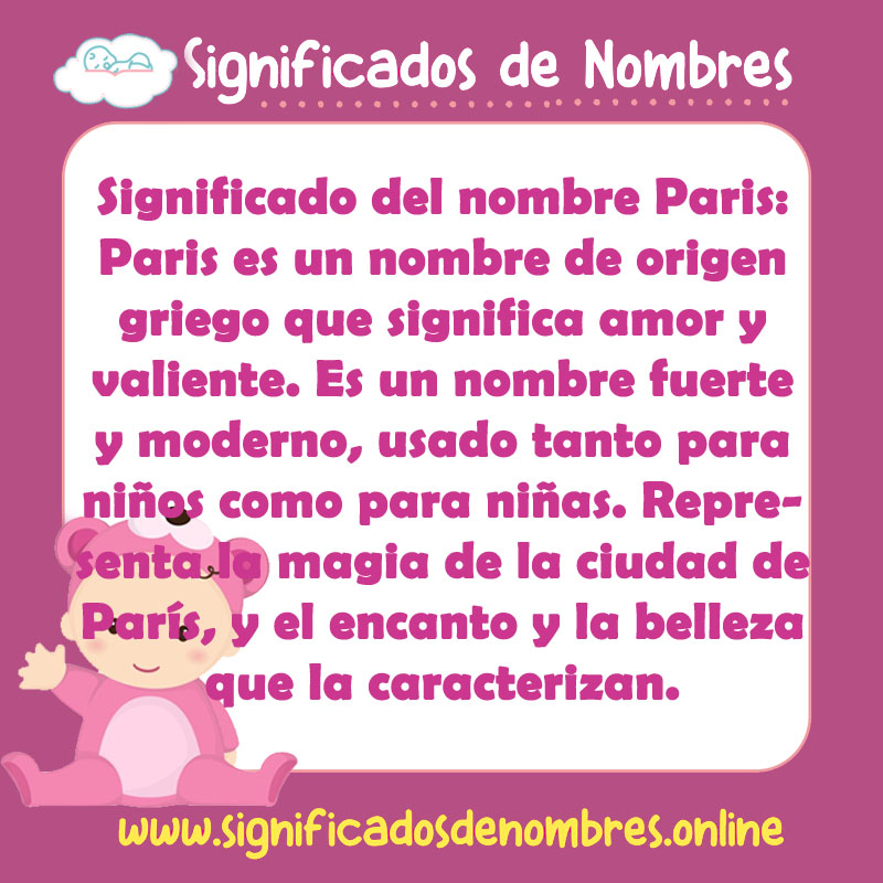 Significado y origen del nombre Paris