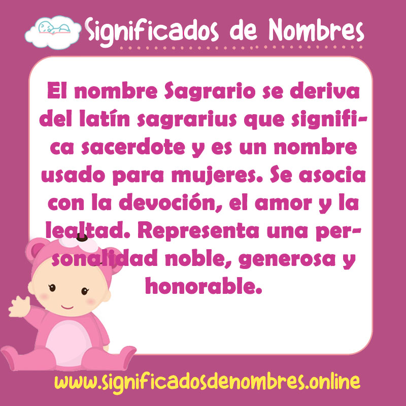 Significado y origen del nombre Sagrario