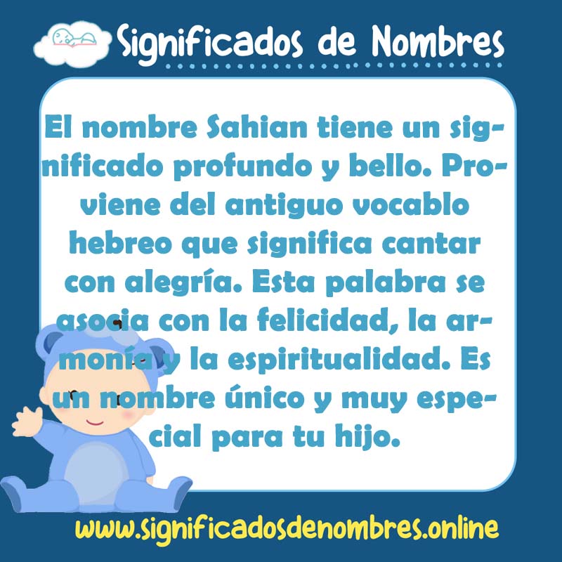 Significado y origen del nombre Sahian