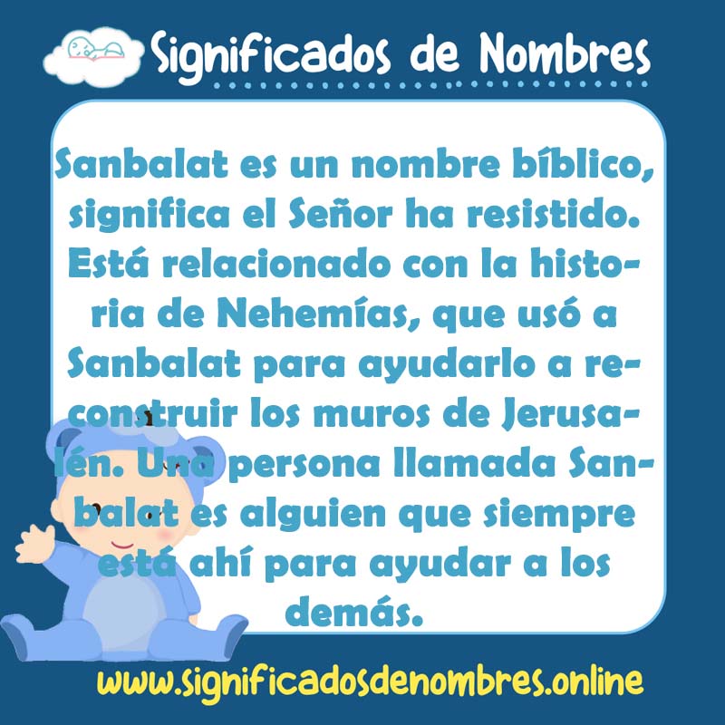 Significado y origen del nombre Sanbalat