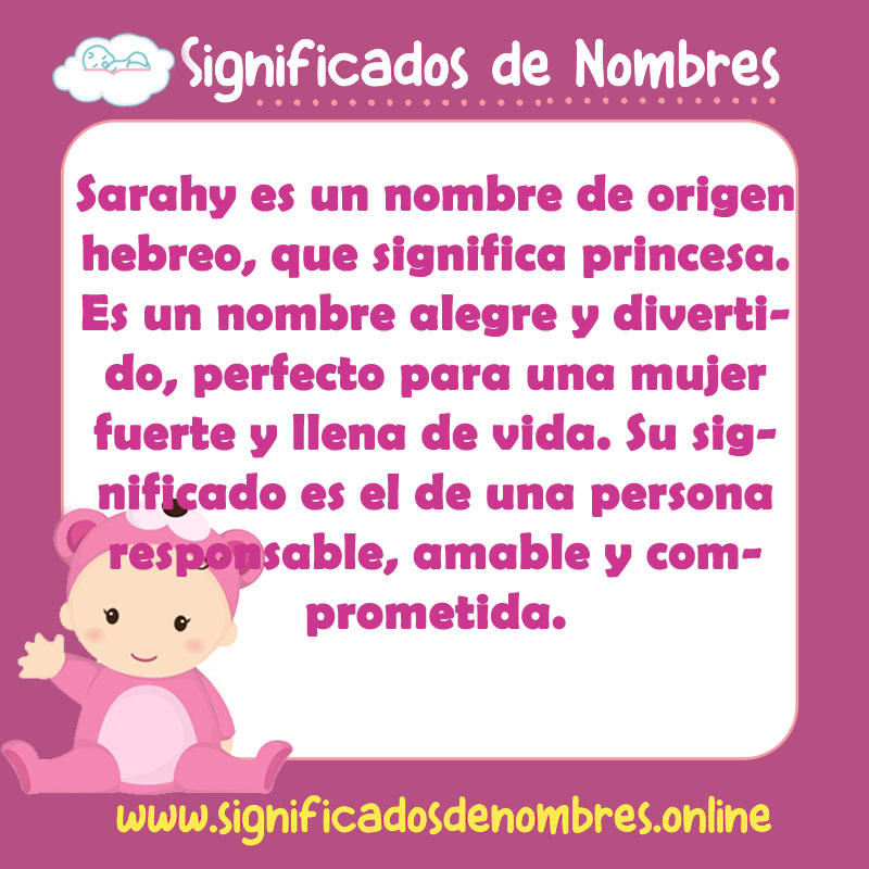 Significado y origen del nombre Sarahy