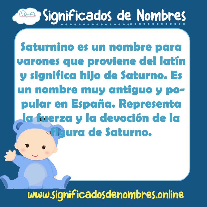 Significado y origen del nombre Saturnino