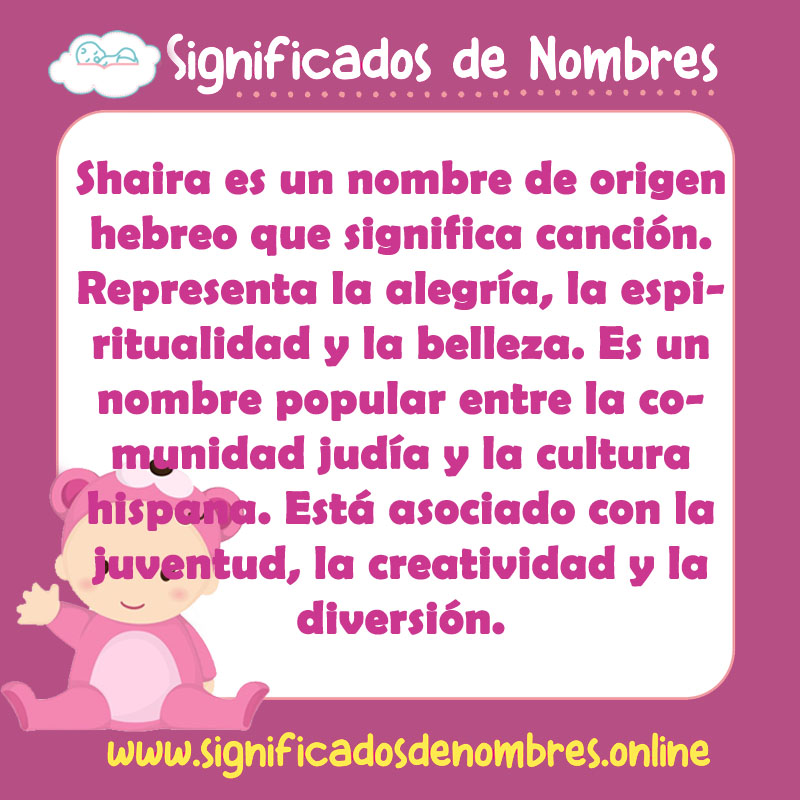 Significado y origen del nombre Shaira