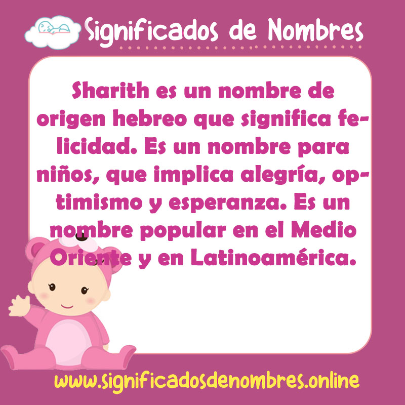 Significado y origen del nombre Sharith