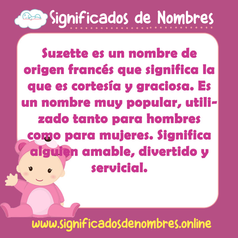 Significado y origen del nombre Suzette