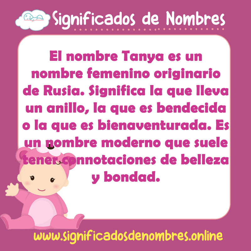 Significado y origen del nombre Tanya