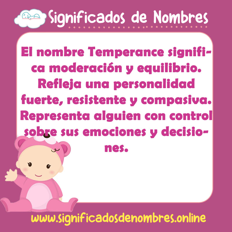 Significado y origen del nombre Temperance