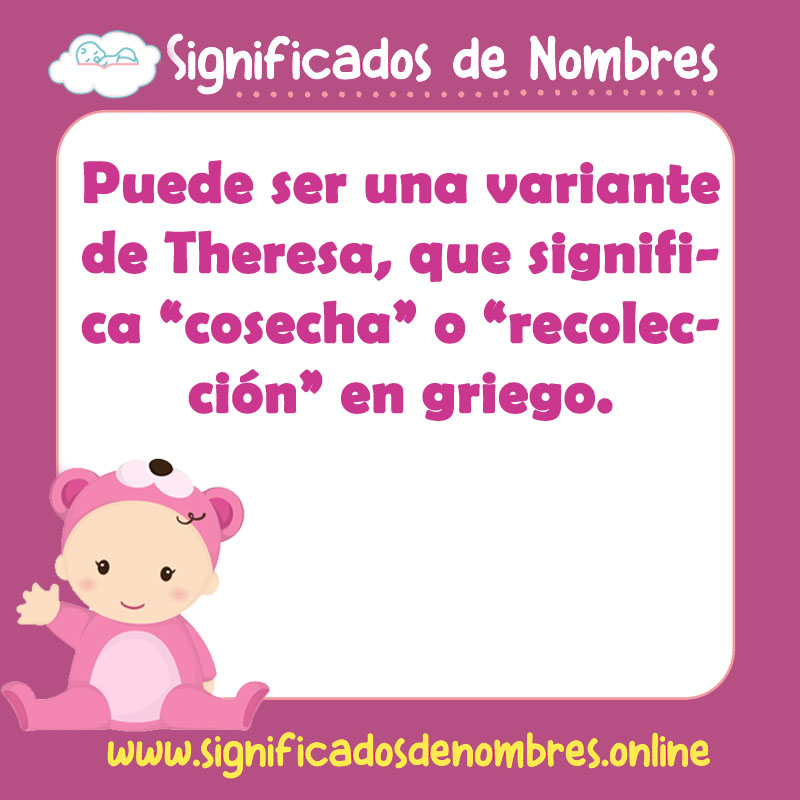 Significado y origen del nombre Tessa