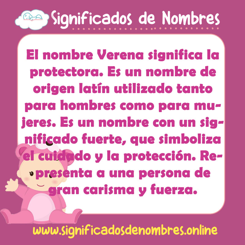 Significado y origen del nombre Verena
