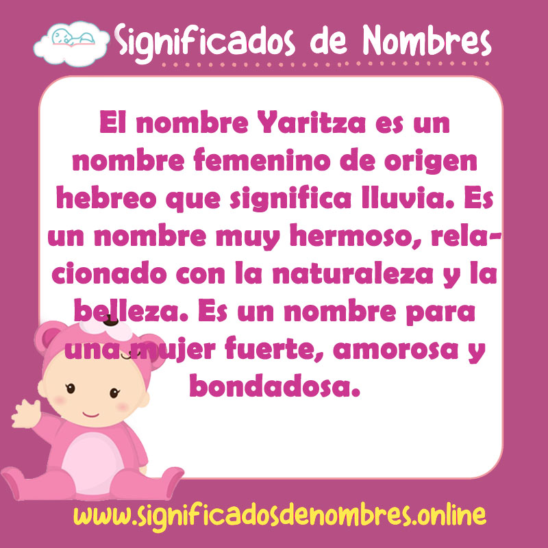 Significado y origen del nombre Yaritza
