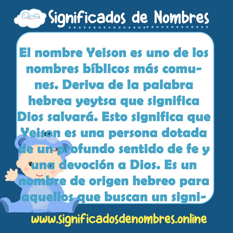 Significado y origen del nombre Yeison