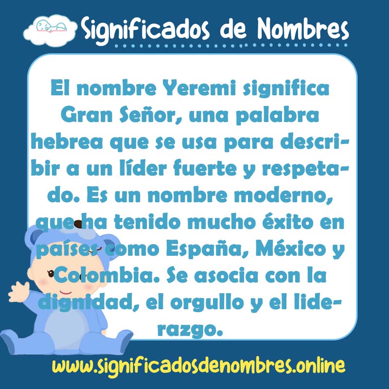 Significado y origen del nombre Yeremi