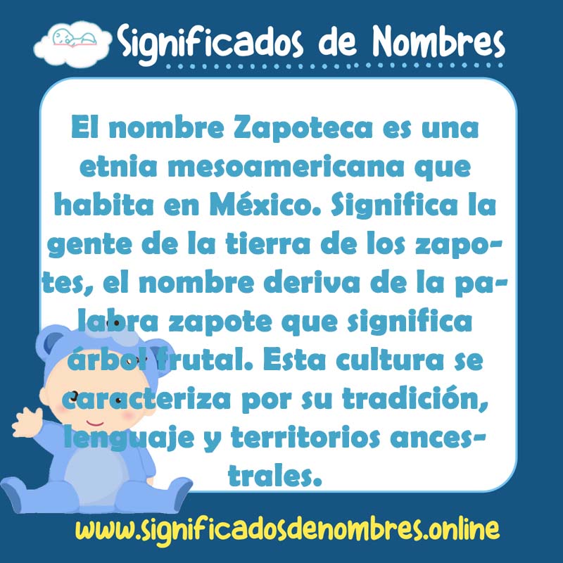Significado y origen del nombre Zapoteca