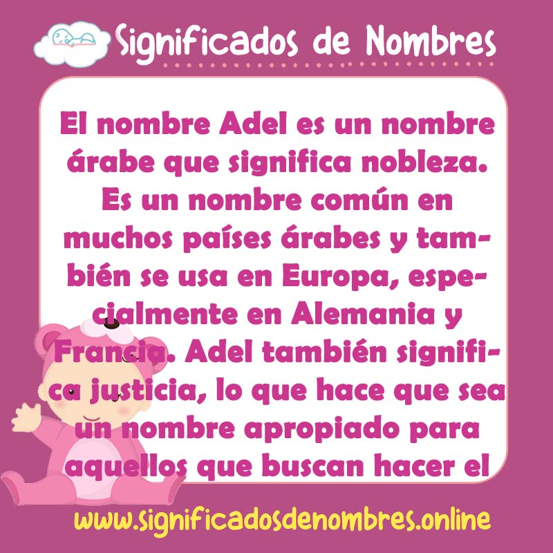 Significado y origen del nombre Adel