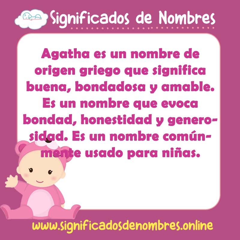 Significado y origen del nombre Agatha