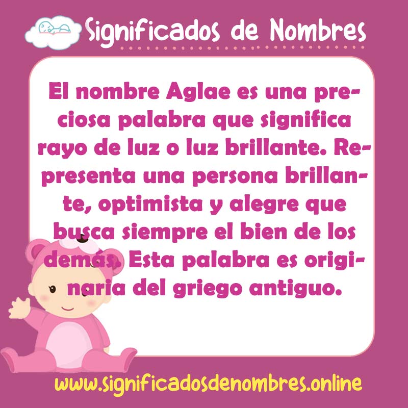 Significado y origen del nombre Aglae