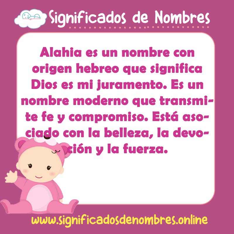 Significado y origen del nombre Alahia