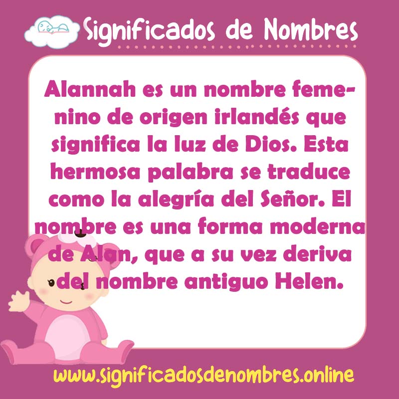 Significado y origen del nombre Alannah
