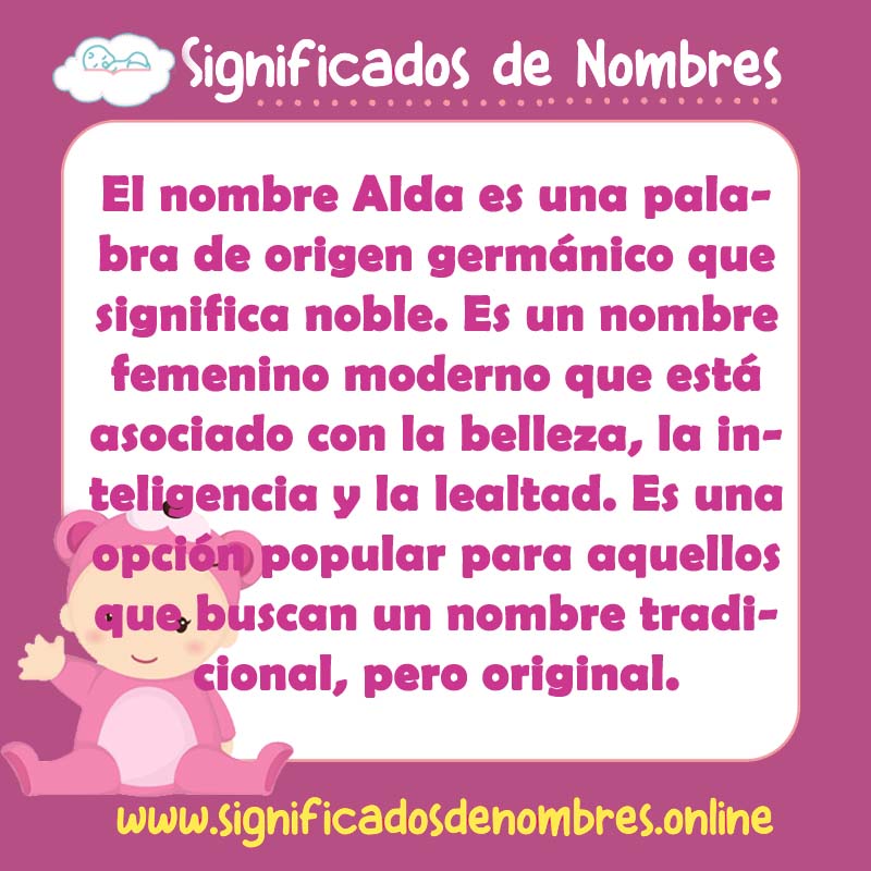 Significado y origen del nombre Alda