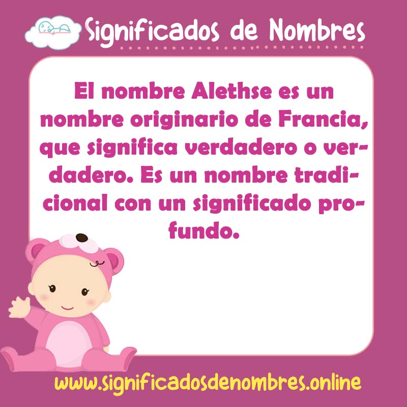 Significado y origen del nombre Alethse