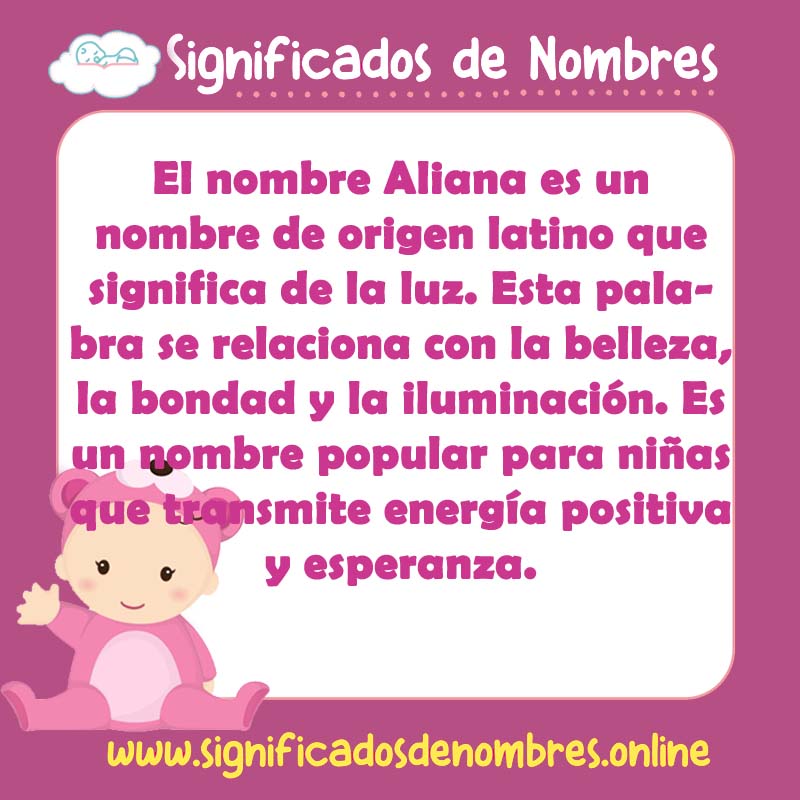 Significado y origen del nombre Aliana