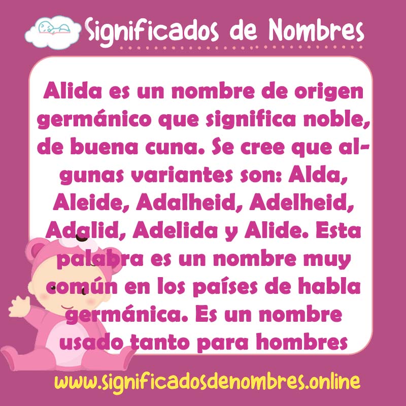 Significado y origen del nombre Alida