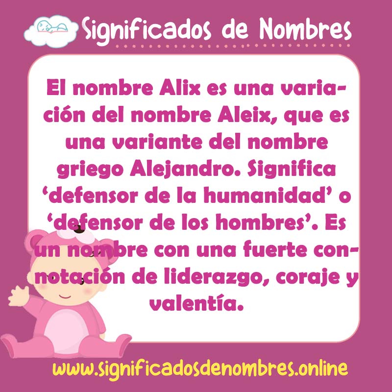 Significado y origen del nombre Alix