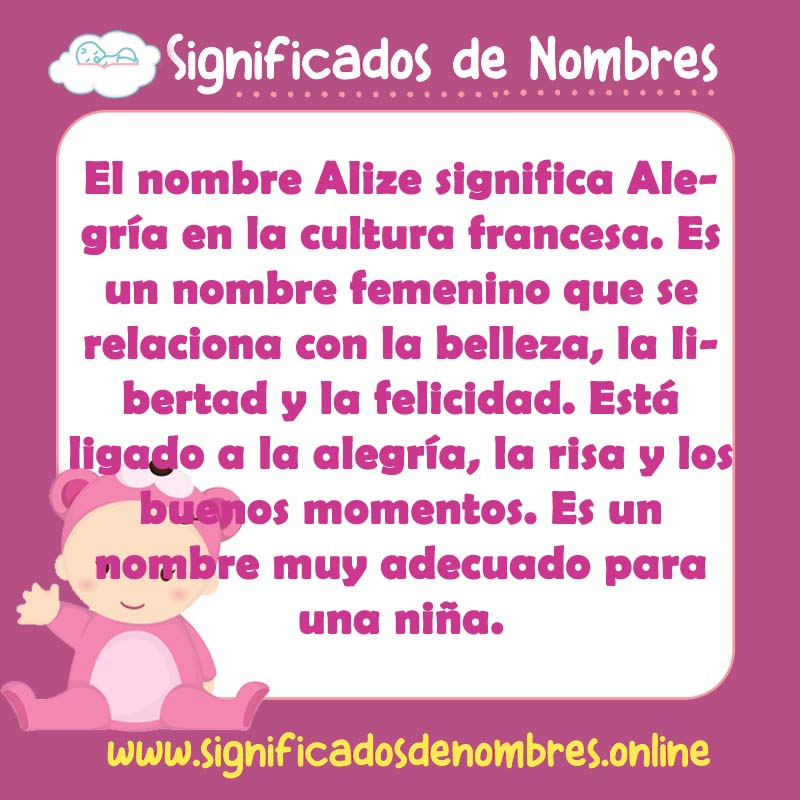 Significado y origen del nombre Alize