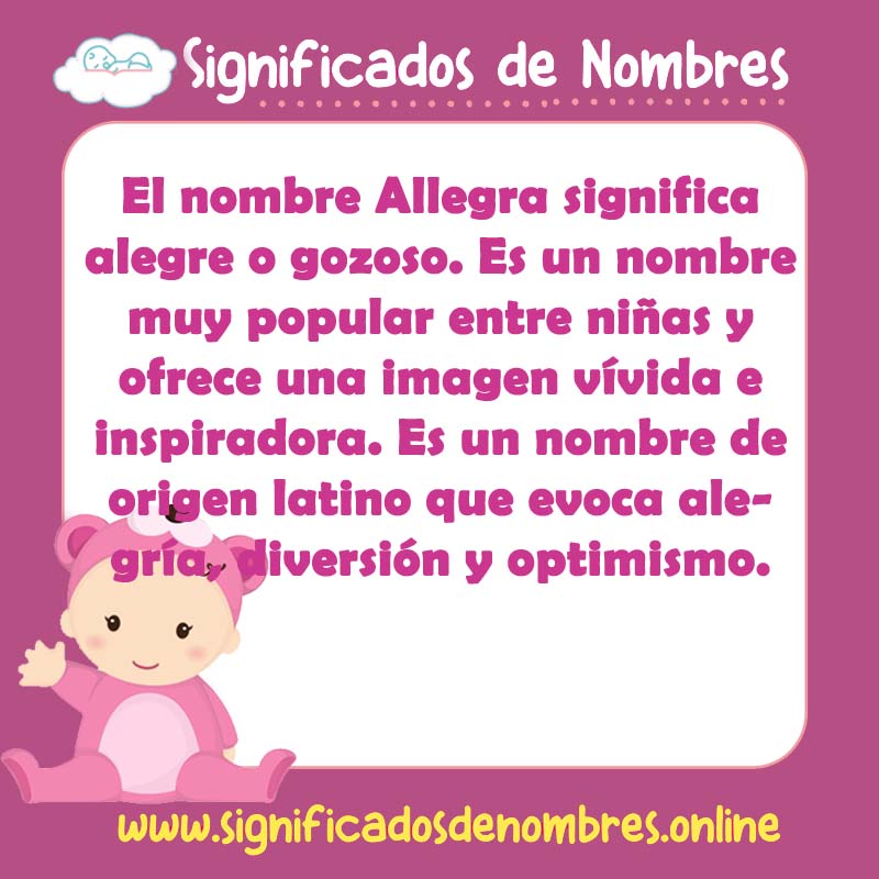 Significado y origen del nombre Allegra