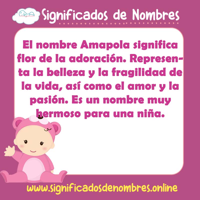 Significado y origen del nombre Amapola