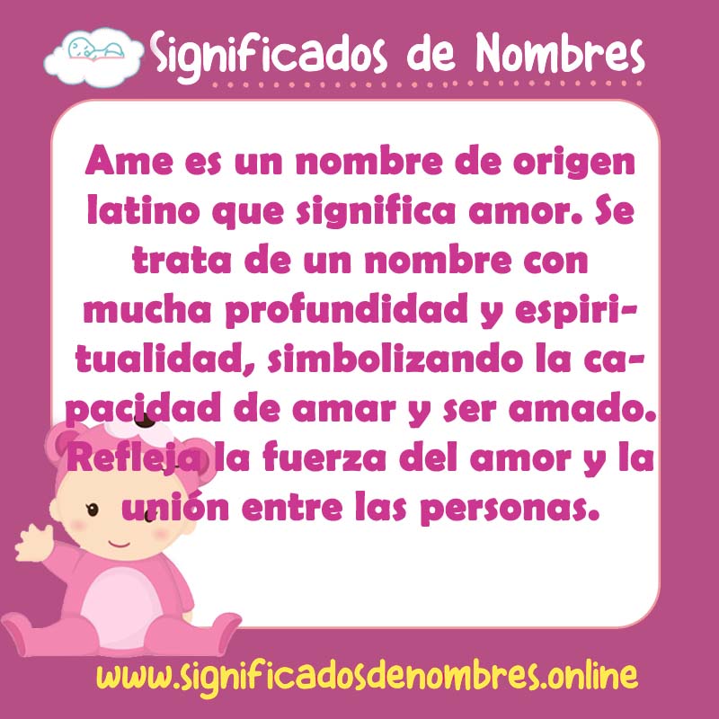 Significado y origen del nombre Ame