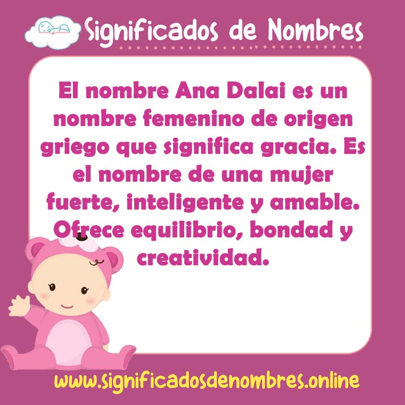 Significado y origen del nombre Ana Dalai