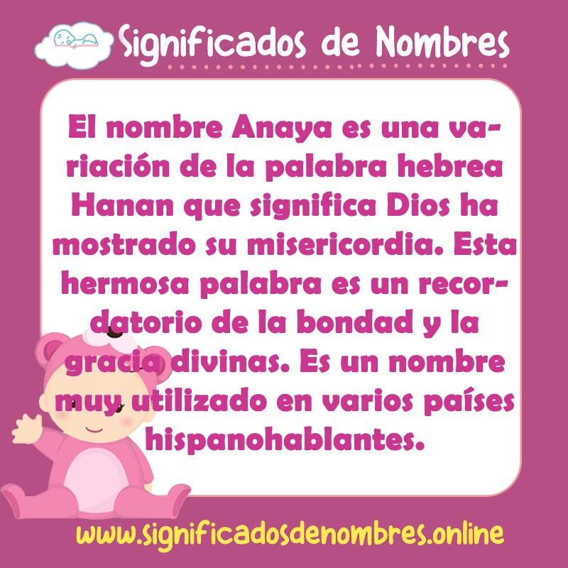 Significado y origen del nombre Anaya